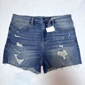 Carley Jean Los‎ Angeles Marilyn Shorts Light Wash Distressed Size Large Denim